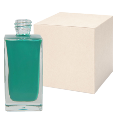 50mL Clear Square Glass Bottle with 18/415 Neck - Case of 108 (Cap Sold Separately)