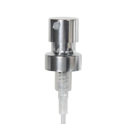 15mm Silver/Natural Metallic Polypropylene Pump for Perfume Bottle - 0.08mL Output