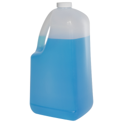 128 oz HDPE EZ Pour Jug with 38/400 White Ribbed Cap with F217 Liner