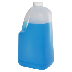 128 oz HDPE EZ Pour Jug with 38/400 White Ribbed CRC Cap with F217 Liner