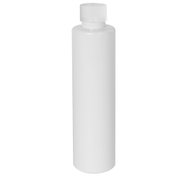 6 oz. White Slim PET Cylinder Bottle with 24/410 White Ribbed CRC Cap with F217 Liner