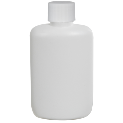 2 oz. White HDPE Oval Bottle with 20/410 White Ribbed Cap with F217 Liner