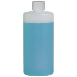 6 oz. Natural HDPE Oval Bottle with 24/410 White Ribbed Cap with F217 Liner