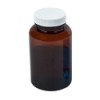 2 oz./60cc Amber PET Packer Bottle with 33/400 White Ribbed Cap with F217 Liner