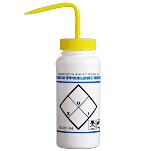 16 oz. Scienceware® Bleach Water Wash Bottle with Yellow Dispensing Nozzle U.S. Plastic Corp.