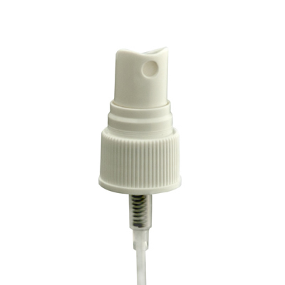 20/410 White Ribbed Finger Sprayer - 6" Dip Tube & 0.16mL Ouput