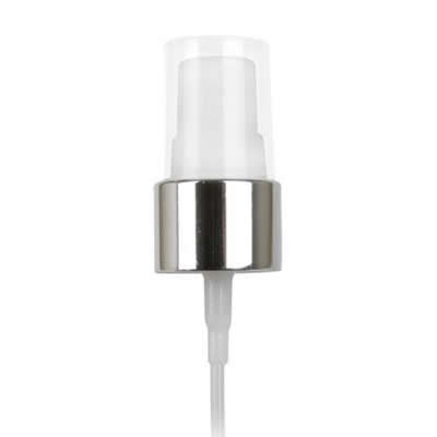 20/410 Silver/White Smooth Finger Sprayer - 5-1/2" Dip Tube & 0.14mL Output