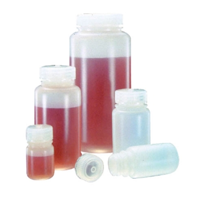 2 oz./60mL Nalgene™ Wide Mouth Economy HDPE Bottles with 28mm Caps - Case of 72