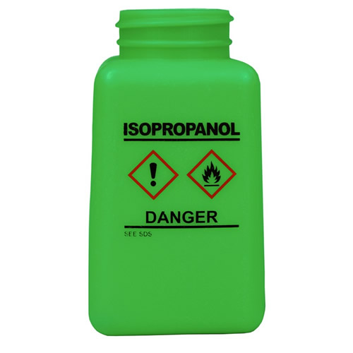 6 oz. durAstatic® Green HDPE Bottle with Isopropanol HCS Label  (Pump Sold Separately)