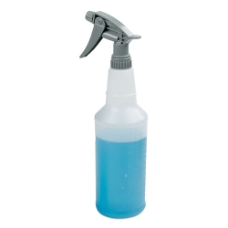32 oz. HDPE Chemical Resistant Spray Bottle with Gray Polypropylene Sprayer
