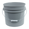 3-1/2 Gallon Gray HDPE Economy Round Bucket with Wire Bail Handle & Plastic Hand Grip (Lid sold separately)