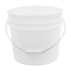 3-1/2 Gallon Natural HDPE Economy Round Bucket with Wire Bail Handle & Plastic Hand Grip (Lid sold separately)