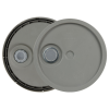 3-1/2 to 5-1/4 Gallon Gray HDPE Economy Round Bucket Lid with Pour Spout