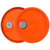 3-1/2 to 5-1/4 Gallon Orange HDPE Economy Round Bucket Lid with Pour Spout