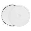 3-1/2 to 5-1/4 Gallon White HDPE Economy Round Bucket Lid with Tear Tab