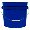 3-1/2 Gallon Blue HDPE Economy Round Bucket with Wire Bail Handle & Plastic Hand Grip (Lid sold separately)