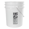 5 Gallon White HDPE UN Rated Pail with Handle
