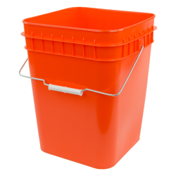 Economy Orange 4 Gallon Square Bucket