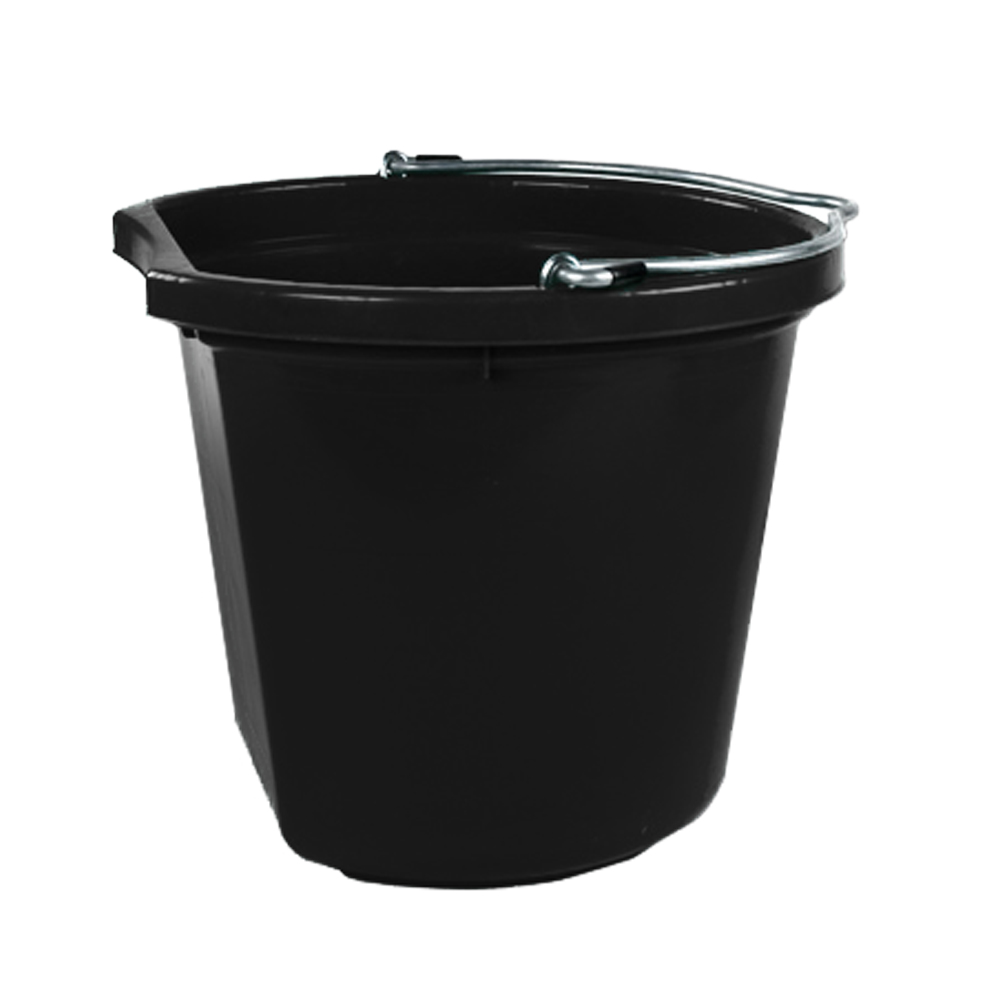 20 Quart Black Flat Back Bucket U.S. Plastic Corp.