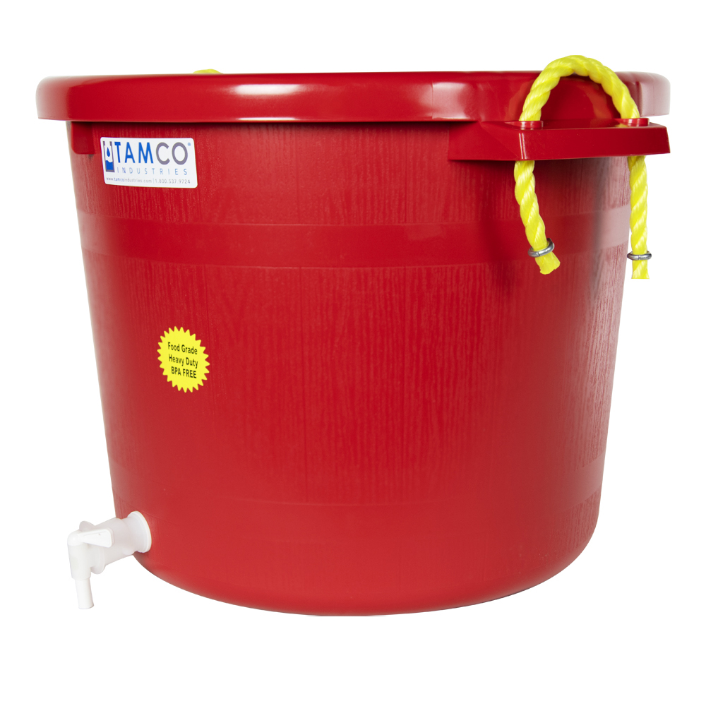171/2 Gallon Red MultiPurpose Bucket Modified by Tamco® with Spigot