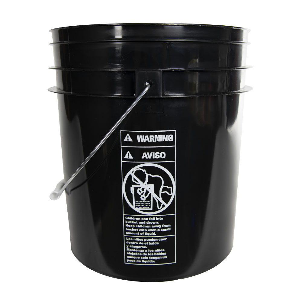 Black 4 Gallon Bucket (Lid Sold Separately) U.S. Plastic Corp.