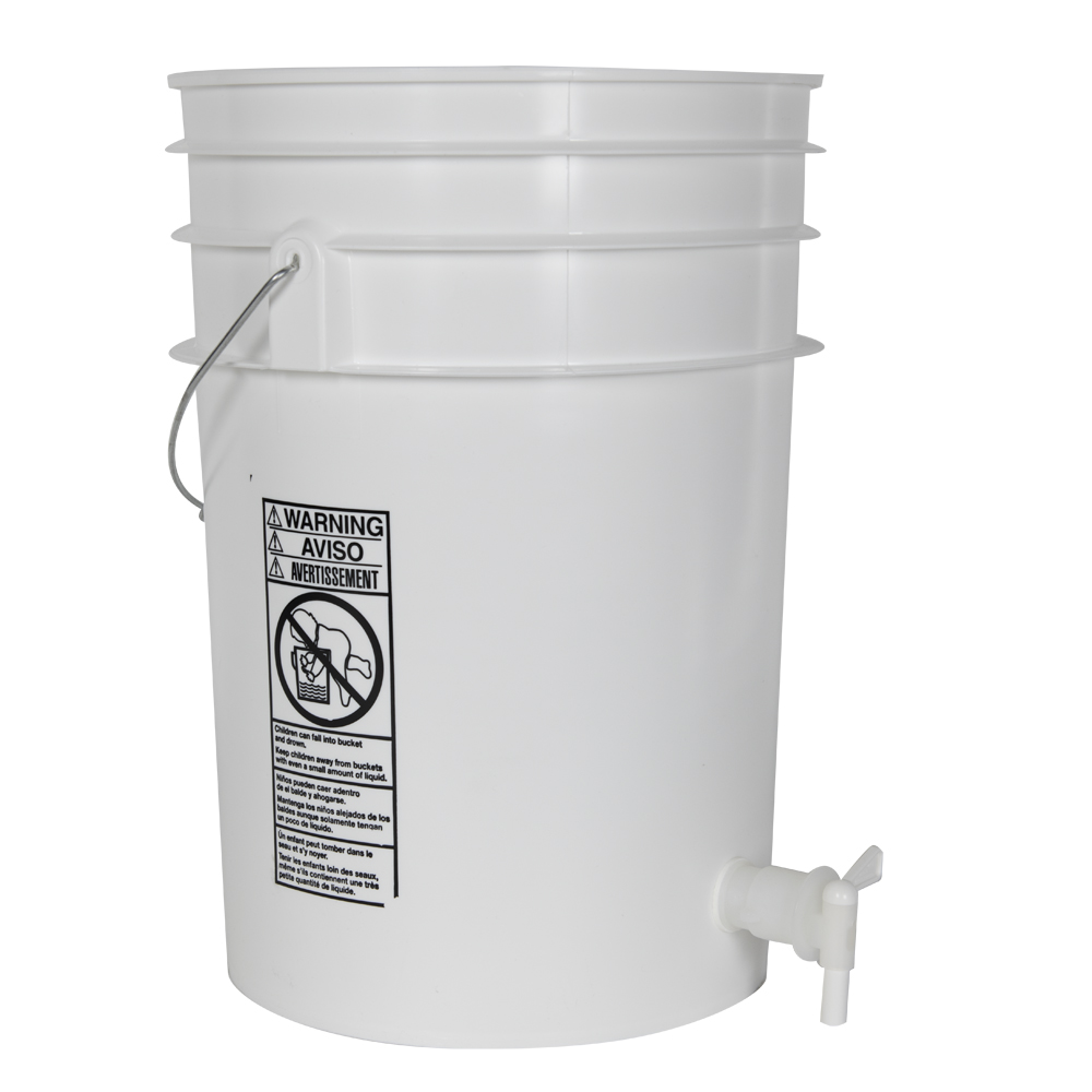 Premium White 6 Gallon Tamco® Modified Bucket with Spigot U.S