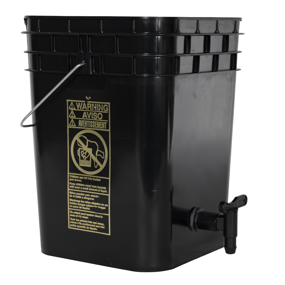 Premium Black 4 Gallon Tamco® Modified Square Bucket with Spigot U.S