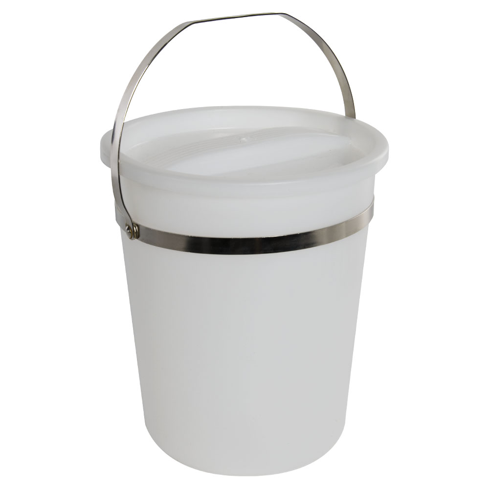 8 Quart Natural Polypropylene Pail with Handle & Lid