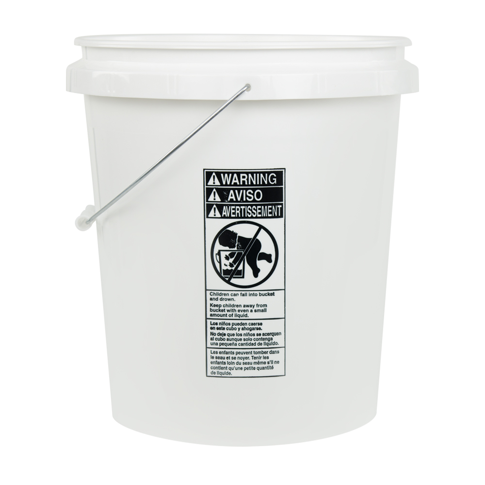 Economy White 5 Gallon Bucket  U.S. Plastic Corp.