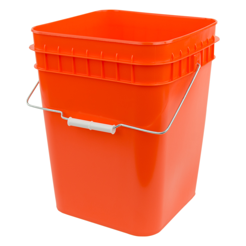 Economy Orange 4 Gallon Square Bucket U.S. Plastic Corp.