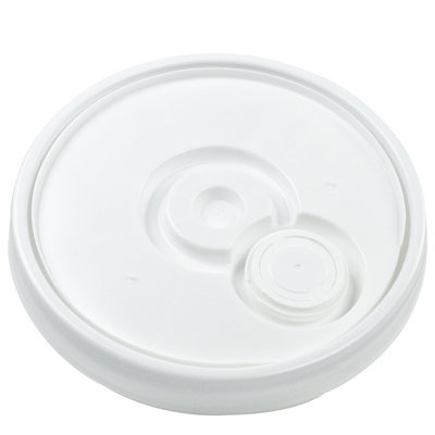 UN Rated White 5 Gallon Bucket w/Metal Handle & Lid w/Rieke Pour Spout