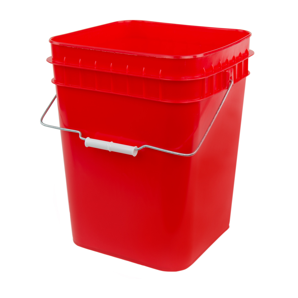 Economy Red 4 Gallon Square Bucket U.S. Plastic Corp.