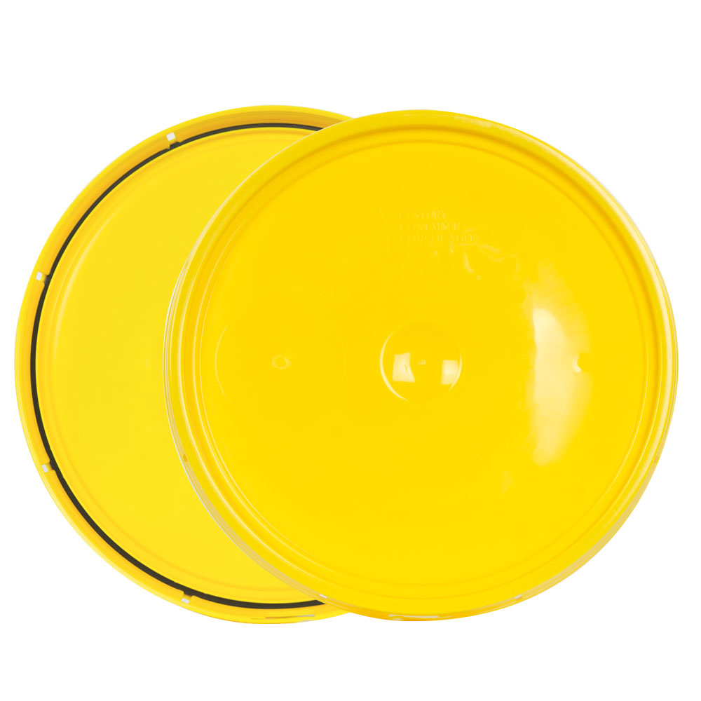 Yellow 2 Gallon Bucket Lid with Tear Tab U.S. Plastic Corp.
