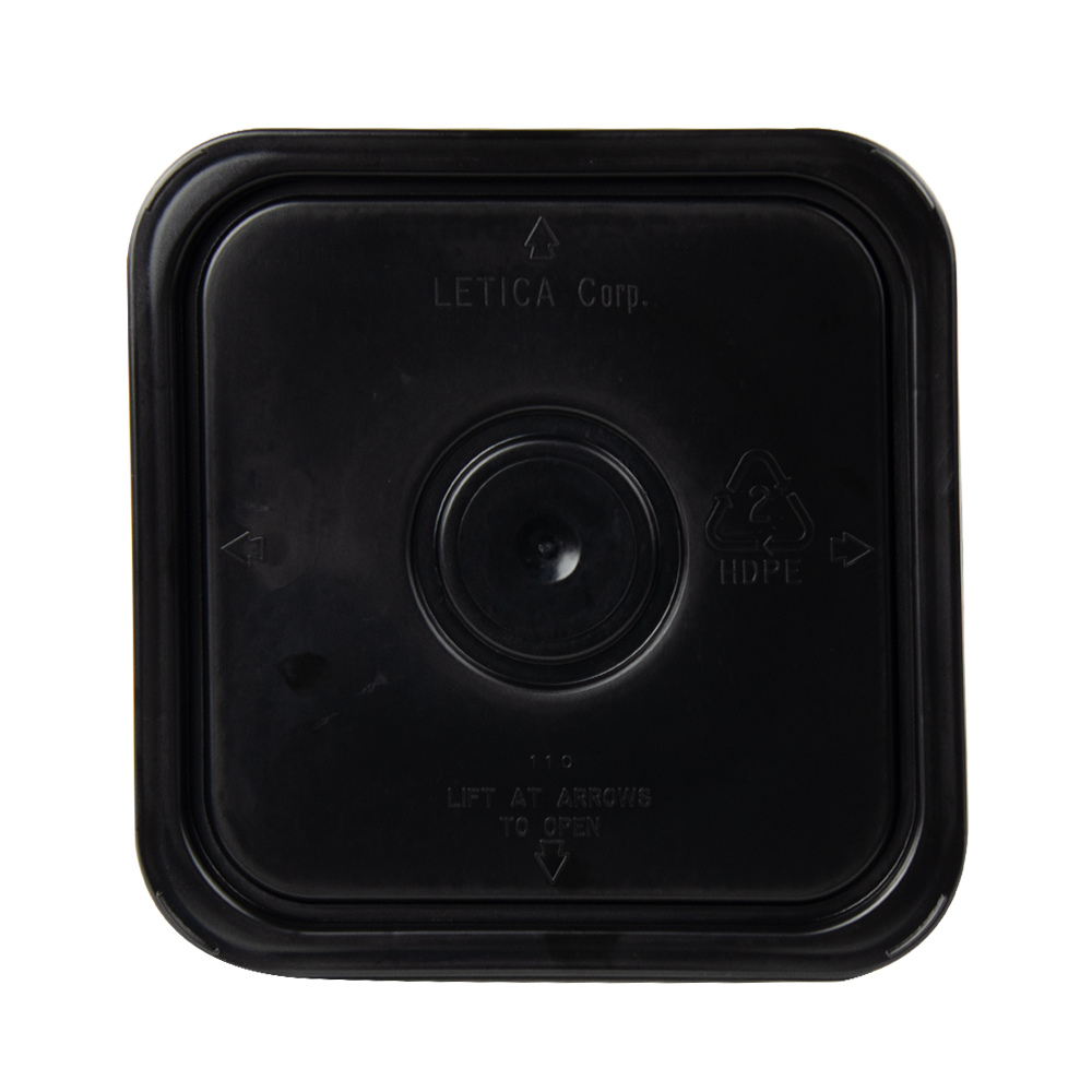 3-1/2, 4 & 4-1/4 Gallon Black HDPE Square Lid