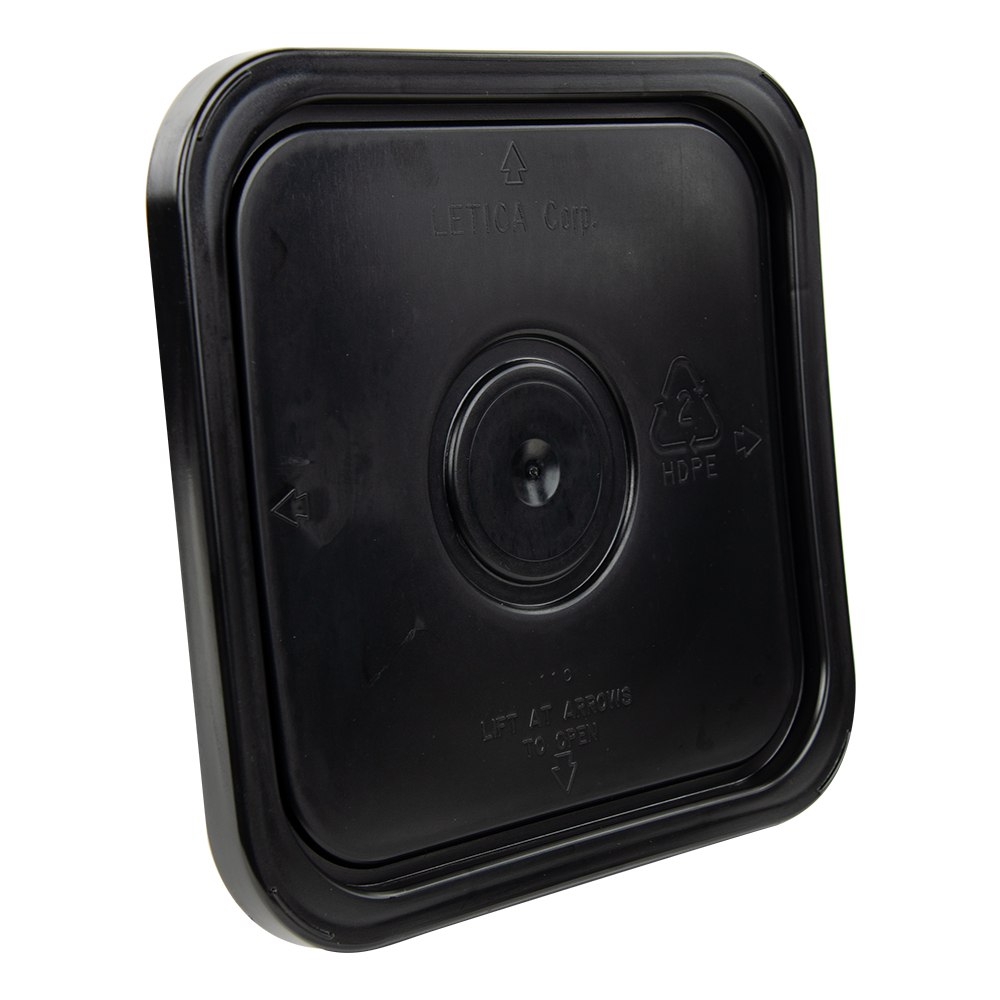 3-1/2, 4 & 4-1/4 Gallon Black HDPE Square Lid