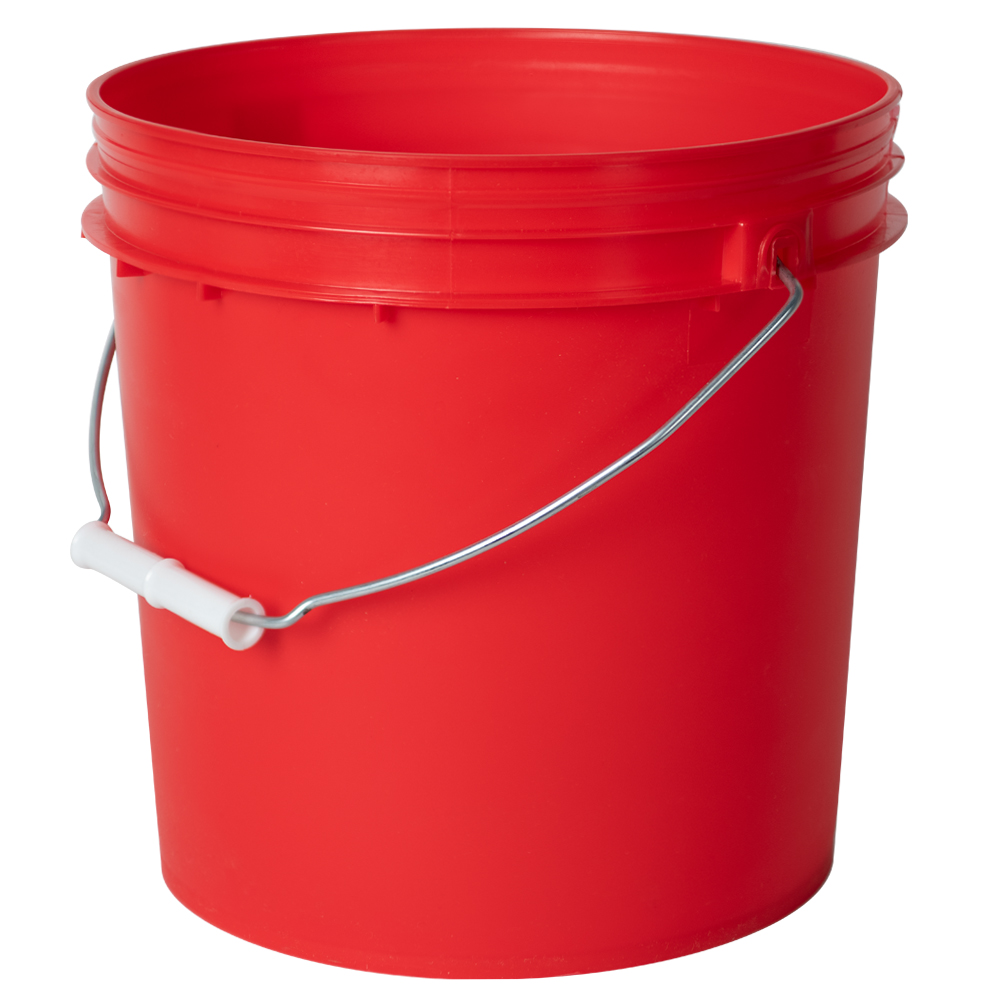 Red 2 Gallon HDPE Bucket  U.S. Plastic Corp.