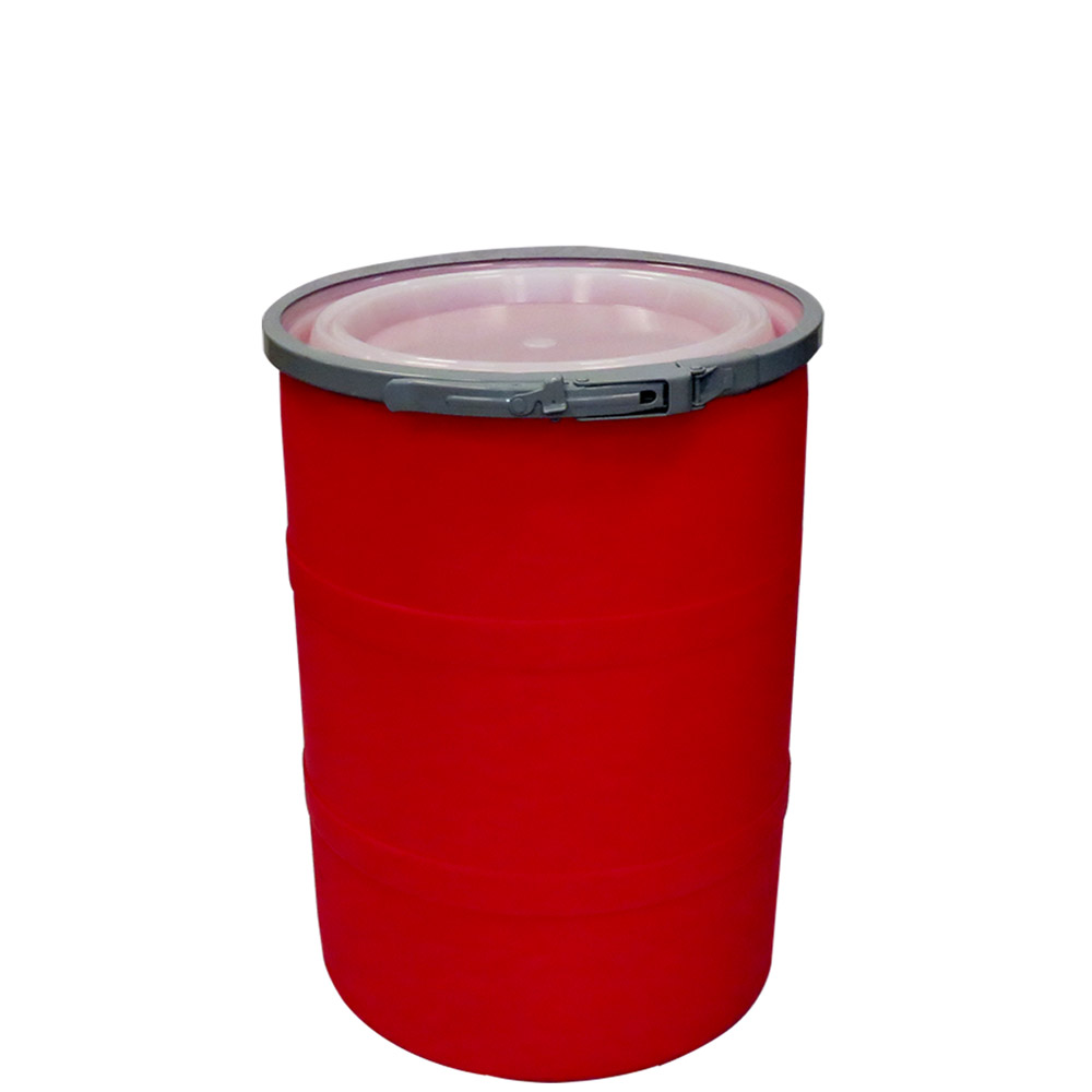 15 Gallon Red Open Head Drum 17.875" Dia. with Band x 22.5" Hgt. U.S