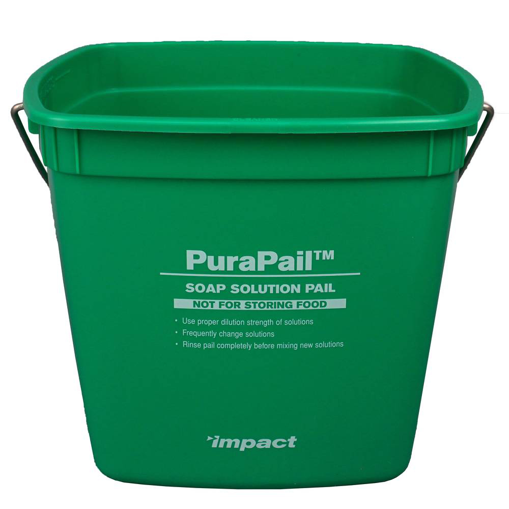 3 Quart Green PuraPail™ Utility Pail - Soap Solution Imprint