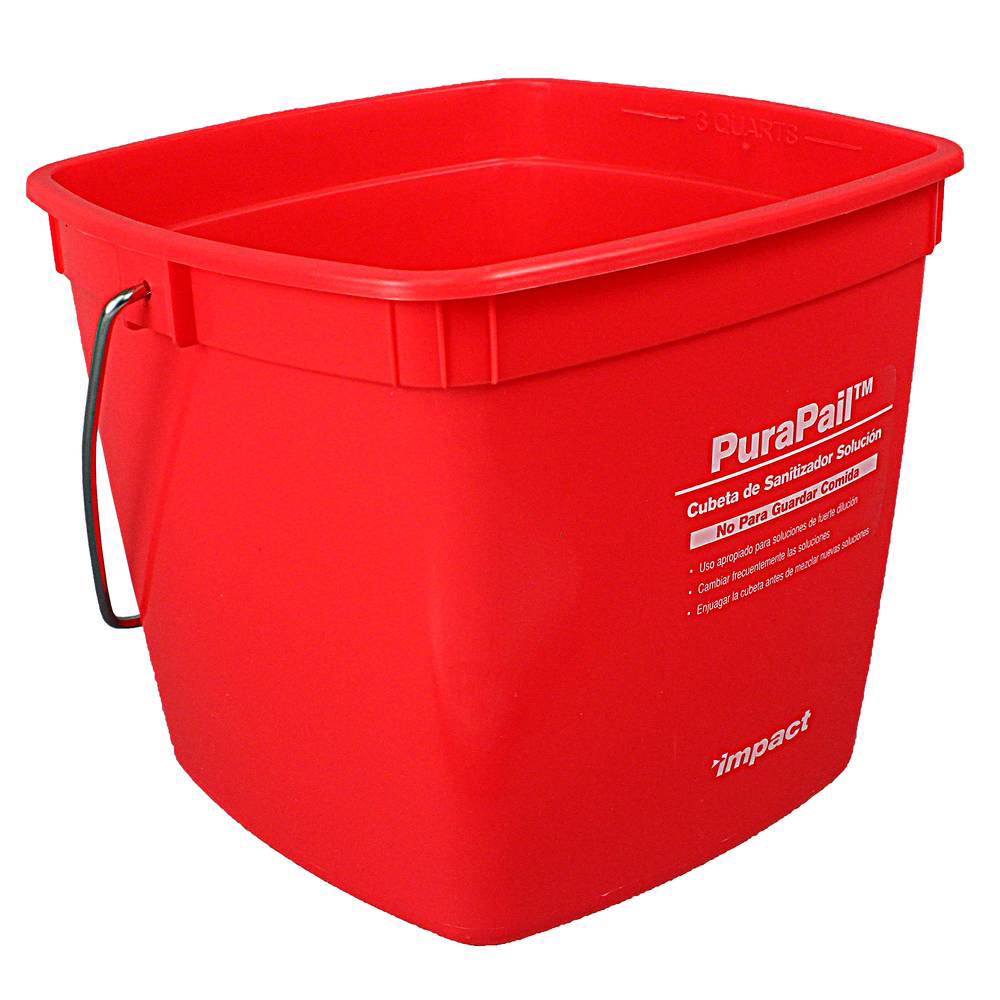 3 Quart Red PuraPail™ Utility Pail Sanitizer Imprint U.S. Plastic Corp.