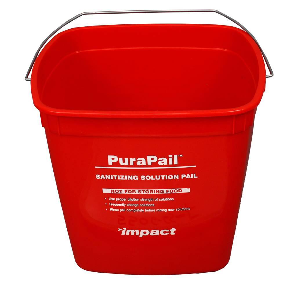 6 Quart Red PuraPail™ Utility Pail Sanitizer Imprint U.S. Plastic Corp.