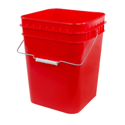 Square Bucket 4-Gallon Bucket with White Snap-on Lid with Gasket