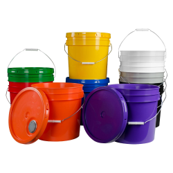 4-1/4 Gallon HDPE Colored Buckets & Lids