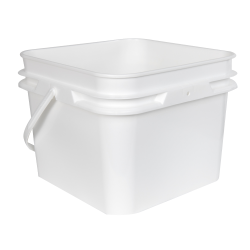 2 Gallon/8 Liter 30 Series White HDPE Square Pail with Handle