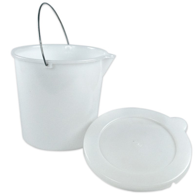 3 Gallon White HDPE Pail with Cover