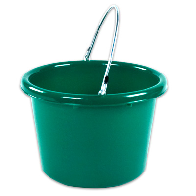 Green Molded Rubber-Polyethylene 8 Quart Pail
