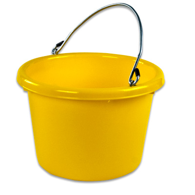 Yellow Molded Rubber-Polyethylene 8 Quart Pail