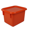 Orange Half Stowaway® Box with Lid - 6-3/5" L x 8" W x 5-1/2" Hgt.
