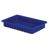 16-1/2" L x 10-7/8" W x 2-1/2" Hgt. Dark Blue Divider Box