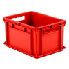 16" L x 12" W x 8-1/2" Hgt. Red Container with Solid Sides & Base
