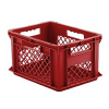 16" L x 12" W x 8-1/2" Hgt. Red Container with Mesh Sides & Base